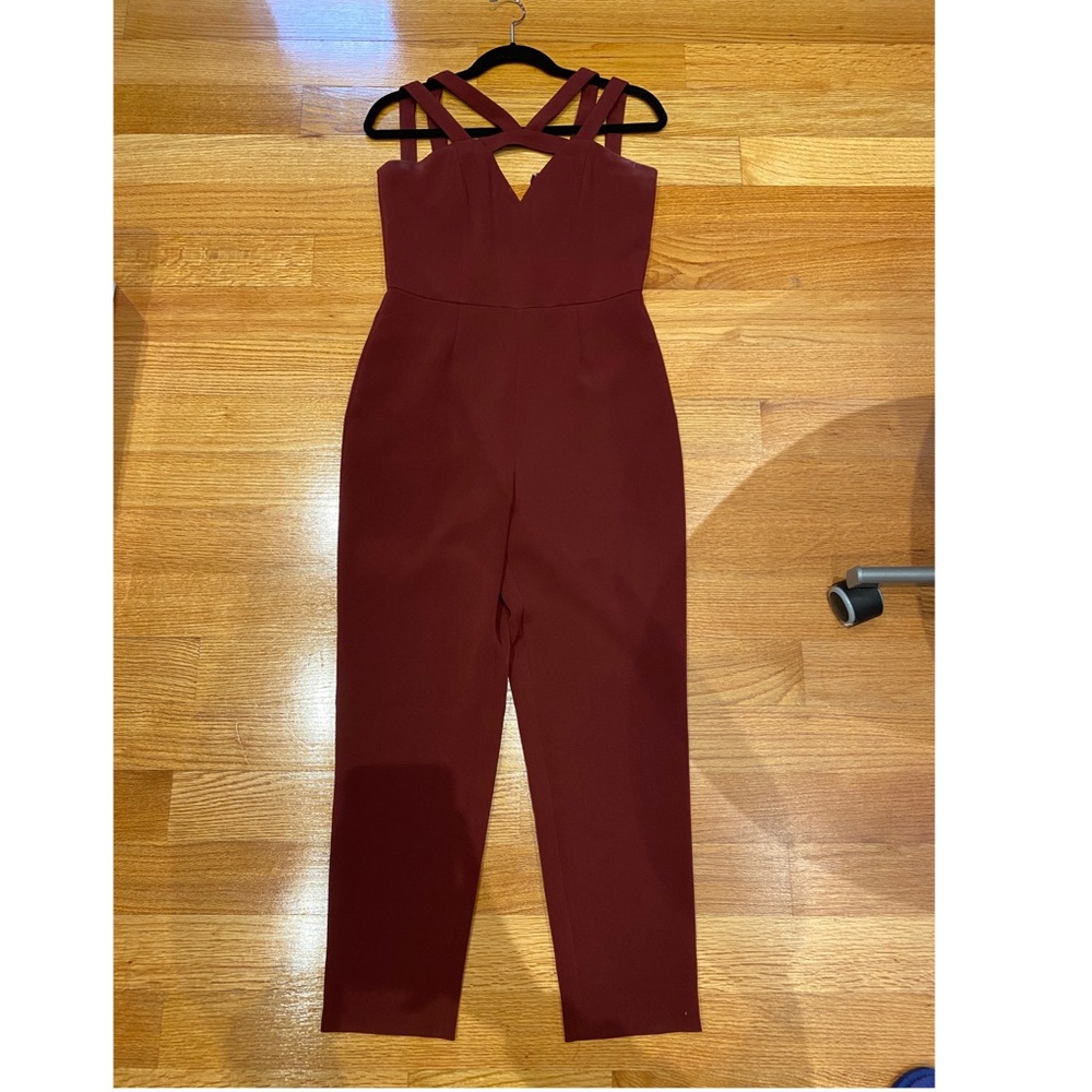 Express burgundy jumpsuit